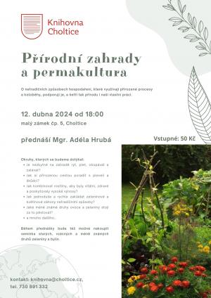 Přednáška o Přírodních zahradách a permakultuře - pátek 12. dubna 2024  1
